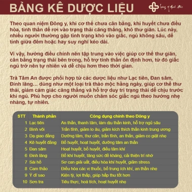 Trà Ngủ Ngon Tâm An - Giảm Đau Đầu, Mất Ngủ, Cải Thiện Giấc Ngủ, 185.000 VND 3
