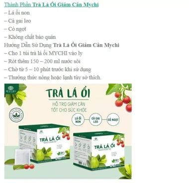 Trà Ổi MYCHI Detox 30 gói - Giảm cân, định hình eo thon, thải mỡ, ngăn ngừa tiểu đường, 119.000₫ 4