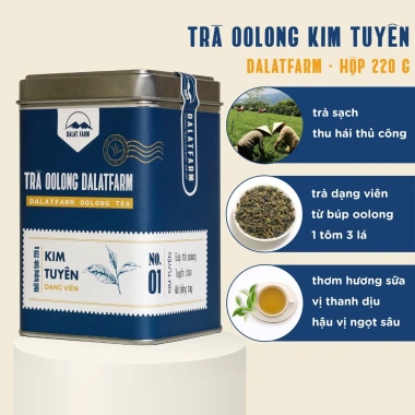 Trà Oolong Kim Tuyên DalatFarm 220g - Hương thơm tinh tế, giảm giá 190.000 VND