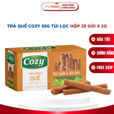 Trà Quế Cozy Hộp 25 gói 2g - Trà Túi Lọc Thơm Vị Quế Đậm Vị, Giảm giá 52.500₫