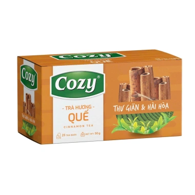 Trà Quế Cozy Hộp 25 gói 2g - Trà Túi Lọc Thơm Vị Quế Đậm Vị, Giảm giá 52.500₫