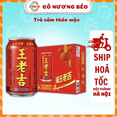 Trà sâm thảo mộc WangLaoJi 310ml - Đồ ăn vặt cô nương béo, giảm giá 25.000 VND, tăng sức đề kháng