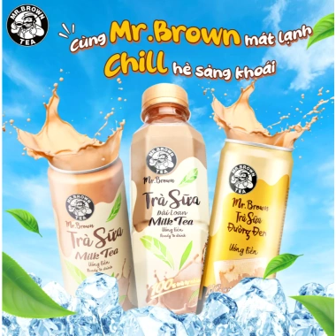 Trà Sữa Lon Mr.Brown Đài Loan Đường Đen 320ml - Giảm giá từ 31.5k còn 25k, vị ngọt thơm, tiện lợi