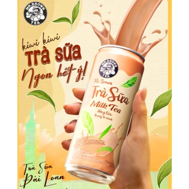 Trà Sữa Lon Mr.Brown Đài Loan Đường Đen 320ml - Giảm giá từ 31.5k còn 25k, vị ngọt thơm, tiện lợi