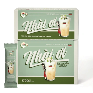 Trà sữa tự pha Nhài ơi hộp 6-10 gói tiện lợi, giảm giá chỉ 51.000đ, phù hợp mang đi cùng cà phê