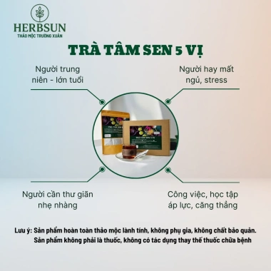 Trà Tâm Sen 5 vị Trường Xuân - Thư giãn, dễ ngủ, giảm căng thẳng, mệt mỏi tự nhiên, giá ưu đãi 135k 3