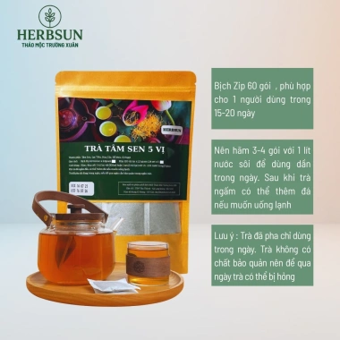 Trà Tâm Sen 5 vị Trường Xuân - Thư giãn, dễ ngủ, giảm căng thẳng, mệt mỏi tự nhiên, giá ưu đãi 135k 9