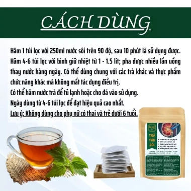 Trà Tán Sỏi Lang Tị 50 lọc - Lợi tiểu, bài tiết sỏi thận, thải độc thận, tiết niệu, bàng quang - 130k 5