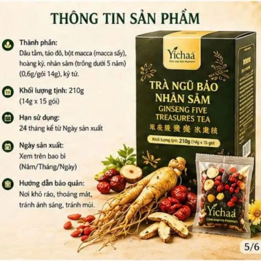 Trà táo đỏ kỷ tử Hoàng Kỳ Yichaa Trà ngủ ngon an thần giảm giá 21% chỉ 290.000đ