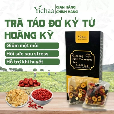 Trà táo đỏ kỷ tử Hoàng Kỳ Yichaa Trà ngủ ngon an thần giảm giá 21% chỉ 290.000đ