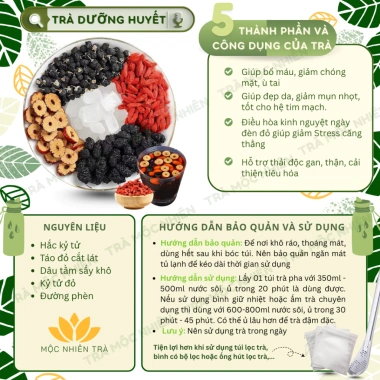 Trà Tết 2.026 Bổ Máu Mộc Nhiên - Giảm Chóng Mặt, Hỗ Tim, Stress Giá 35.000đ