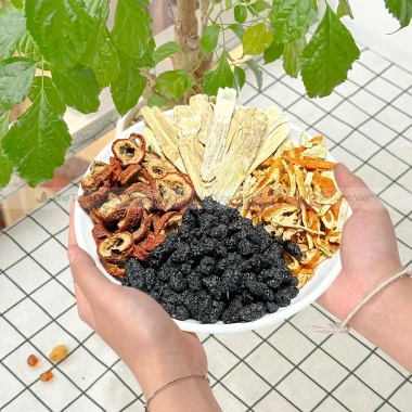 Trà thải bạch huyết set mix 4 vị Sơn tra, Trần bì, Hoàng kỳ, Dâu tằm dưỡng huyết giảm giá 95.000đ