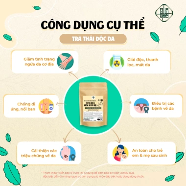 Trà Thải Độc Da Bội Lan Đường - Giảm ngứa, chữa viêm da cơ địa, chàm, nấm - Túi 50 lọc, Giá ưu đãi 154,000đ 5 Trà Thải Độc Da Bội Lan Đường - Giảm ngứa, chữa viêm da cơ địa, chàm, nấm - Túi 50 lọc, Giá ưu đãi 154,000đ 5
