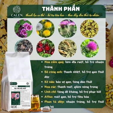 Trà thải độc ruột Calen 30 lọc Giảm táo bón, tiêu hoá, giảm cân, giá ưu đãi 200k
