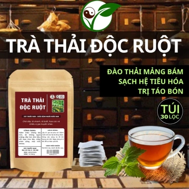 Trà Thải Độc Ruột Thảo Mộc Xanh - Sạch Đường, Giảm Táo Bón, Hỗ Trợ Tiêu Hóa, 30 lọc - Giá 111k