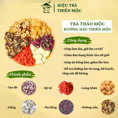 Trà Thảo Mộc Đường Nâu Thiên Mộc Giảm Đau Bụng Dâu Dưỡng ấm Giữ Ấm Cơ Thể 65k 2