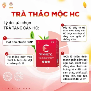 Trà Thảo Mộc HC Tăng Cân MERRY STORE - Giá 470k, Tăng 2-3kg 15 ngày, Tặng 6