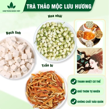 Trà thảo mộc khử mùi cơ thể - Bạch linh, hoa nhài, trần bì - 27.000₫ Giá ưu đãi