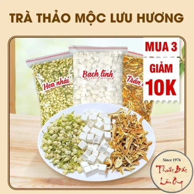 Trà thảo mộc lưu hương tự nhiên - bạch linh, trần bì, hoa nhài - Giá 27.000 VND