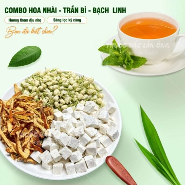 Trà thảo mộc lưu hương tự nhiên - bạch linh, trần bì, hoa nhài - Giá 27.000 VND 3 Trà thảo mộc lưu hương tự nhiên - bạch linh, trần bì, hoa nhài - Giá 27.000 VND 3
