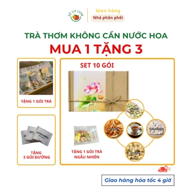 Trà thơm Dogiafarm không cần nước hoa, thải độc, nhài nụ, hoa nhài, bạch phục linh, trần bì 59.999đ 9