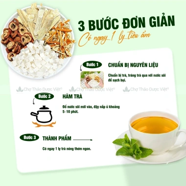 Trà tiêu ẩm Mix 4 vị bạch linh, trần bì, hoàng kỳ, sơn tra - Dưỡng tỳ vị, giảm giá 140k (giá gốc 173.6k) 3