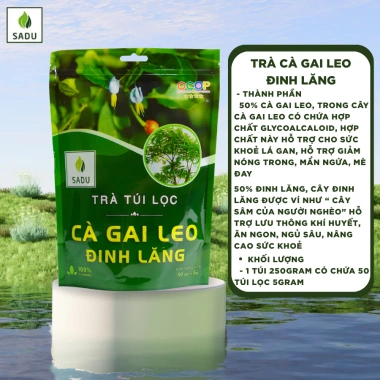 Trà Túi Lọc Cà Gai Leo Đinh Lăng Sadu 250g - Thư Giãn, Hỗ Trợ Tuần Hoàn, 79.000₫ 2 Trà Túi Lọc Cà Gai Leo Đinh Lăng Sadu 250g - Thư Giãn, Hỗ Trợ Tuần Hoàn, 79.000₫ 2