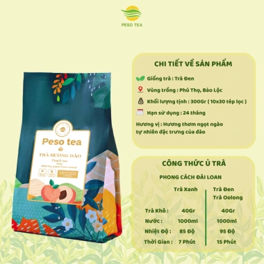 Trà Túi Lọc Hương Đào 30x10 tép - Pha trà trái cây, nguyên liệu đa dạng, giảm giá 108.000 VND