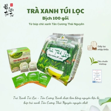 Trà Xanh Túi Lọc Bịch 100 Gói Kinh Tế - Tân Cương Xanh Giá Chỉ 28.000 VNĐ