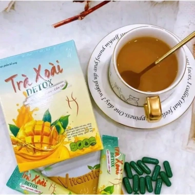 Trà xoài giảm cân Kelly Detox mẫu mới 12g/h kèm vitamin - Giá 116.000 VND