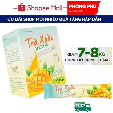 Trà xoài giảm cân Kelly Detox mẫu mới 12g/h kèm vitamin - Giá 116.000 VND