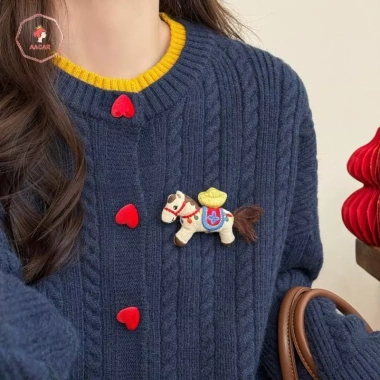Trâm Cài Áo Cổ Pin Phong Cách Pony Cung Hoàng Đạo - Vải Mềm AACAR 4