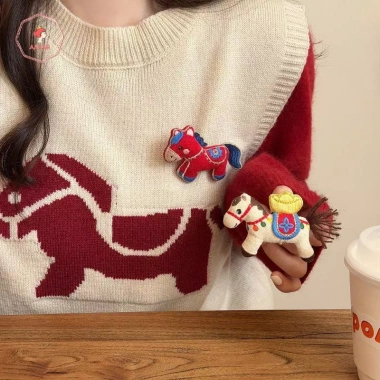 Trâm Cài Áo Cổ Pin Phong Cách Pony Cung Hoàng Đạo - Vải Mềm AACAR 6