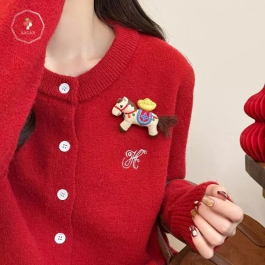 Trâm Cài Áo Cổ Pin Phong Cách Pony Cung Hoàng Đạo - Vải Mềm AACAR 7