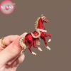 Trâm cài chạy ngựa kim cương giả men 4 màu - Động vật, phù hợp tiệc và quà tặng 5