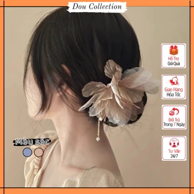 Trâm Cài Tóc Unisex Chữ U Hoa Đính Ngọc - Áo Dài Lễ Tết Hàn Quốc TK007 Giá 20k