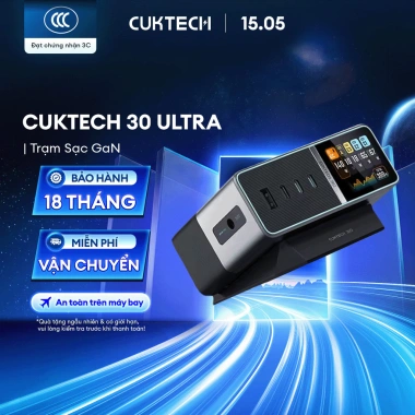 Trạm Sạc GaN CUKTECH 30 300W 1.83 inch - Bảo Hành 18 Tháng - Giá 3.14 Triệu