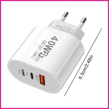 Trạm Sạc Nhanh 40W USB PD Cho Laptop và Điện Thoại - Giá Ưu Đãi 39.500 VND