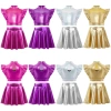 Trang phục bé gái Nyeemya Crop top không tay, cổ kim cương, váy lưới sáng, dây thắt lưng