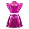 Trang phục bé gái Nyeemya Crop top không tay, cổ kim cương, váy lưới sáng, dây thắt lưng 4