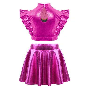 Trang phục bé gái Nyeemya Crop top không tay, cổ kim cương, váy lưới sáng, dây thắt lưng 4