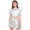 Trang phục bé gái Nyeemya Crop top không tay, cổ kim cương, váy lưới sáng, dây thắt lưng 7