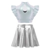 Trang phục bé gái Nyeemya Crop top không tay, cổ kim cương, váy lưới sáng, dây thắt lưng 8