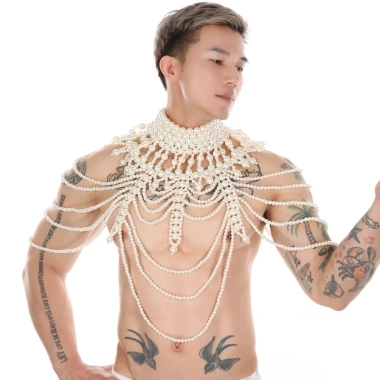 Trang phục cosplay hoàng cung đính ngọc trai xuyên thấu nam nữ - Giá ưu đãi 583,200₫