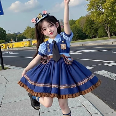 Trang phục cosplay Judy Hopps thỏ - Váy công chúa Lolita một mảnh cho bé gái, trọng sinh nhật 4