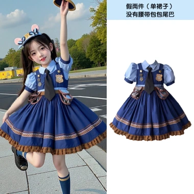 Trang phục cosplay Judy Hopps thỏ - Váy công chúa Lolita một mảnh cho bé gái, trọng sinh nhật 10