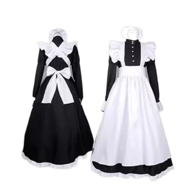 Trang phục cosplay Maid dài, đồ hầu gái cho nam nữ, gồm tất chân - giảm giá 155k