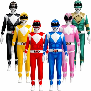 Trang phục cosplay Power Rangers cho trẻ em và người lớn - Đầm dự tiệc phong cách, giá ưu đãi 190.814₫