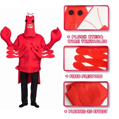 Trang phục cosplay tôm hùm crawfish Halloween - Giá 329.400 VND, lễ hội 8 Trang phục cosplay tôm hùm crawfish Halloween - Giá 329.400 VND, lễ hội 8
