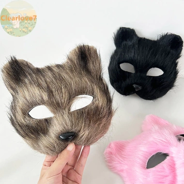 Trang phục Halloween Clearlove 1 Giả Cáo Nửa Mặt, Mặt Nạ Lông Động Vật, Giá chỉ 64.260₫ 3